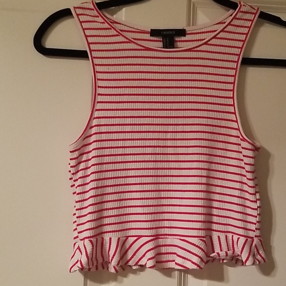Forever21 Red and White crop